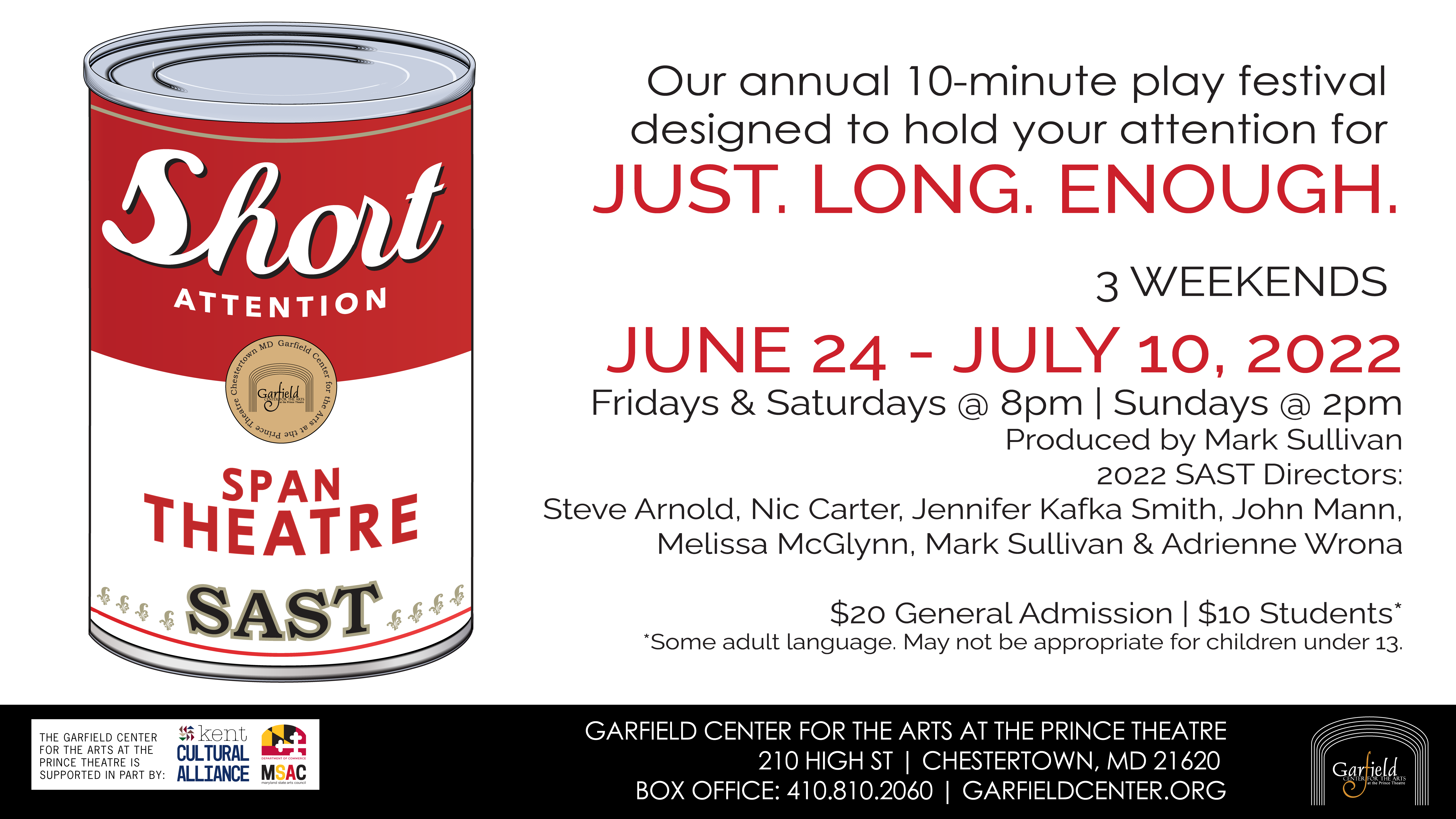 The Garfield Center presents Short Attention Span Theatre
